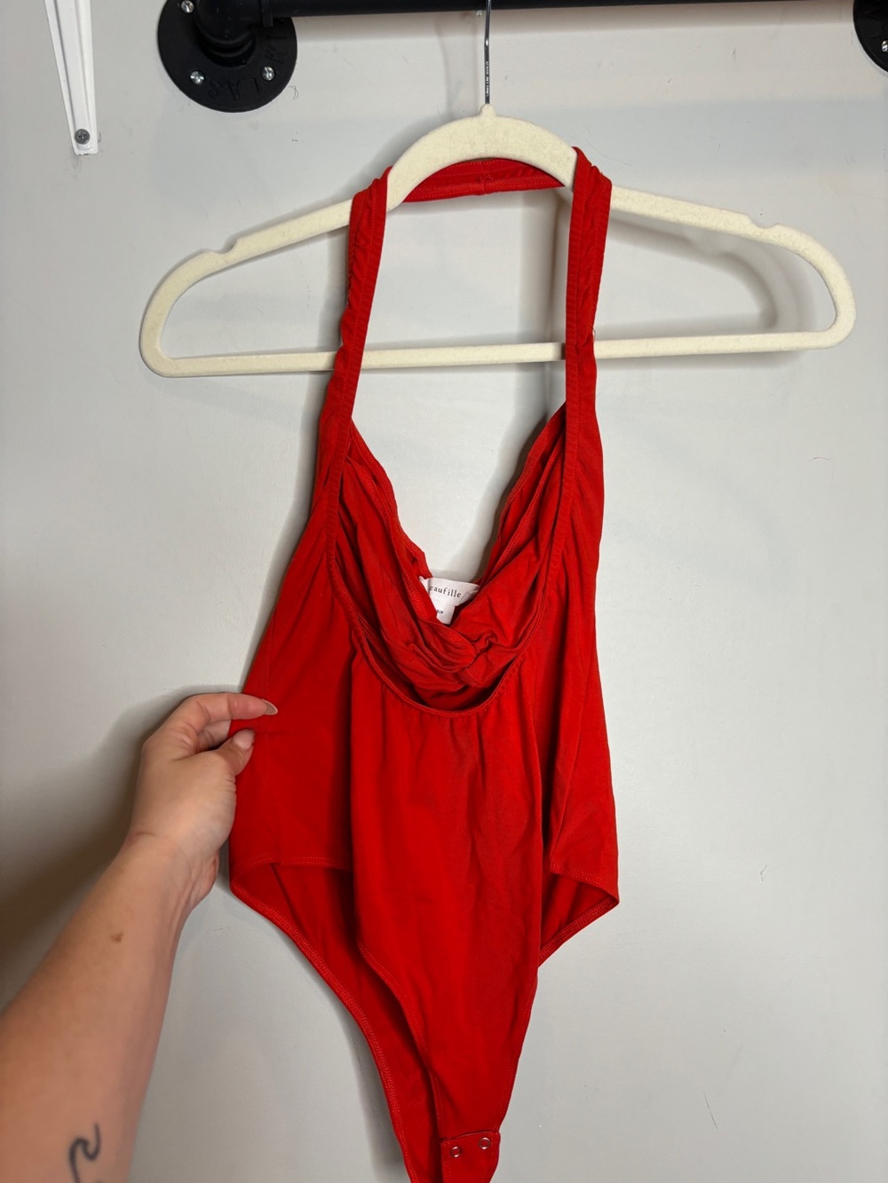 Beaufille Baes Bodysuit Size S Red Halter - Picture 3 of 10
